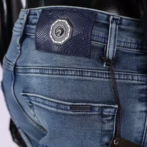 NEW MEN'S STEFANO RICCI Stretch Jeans Blue Sz 34W